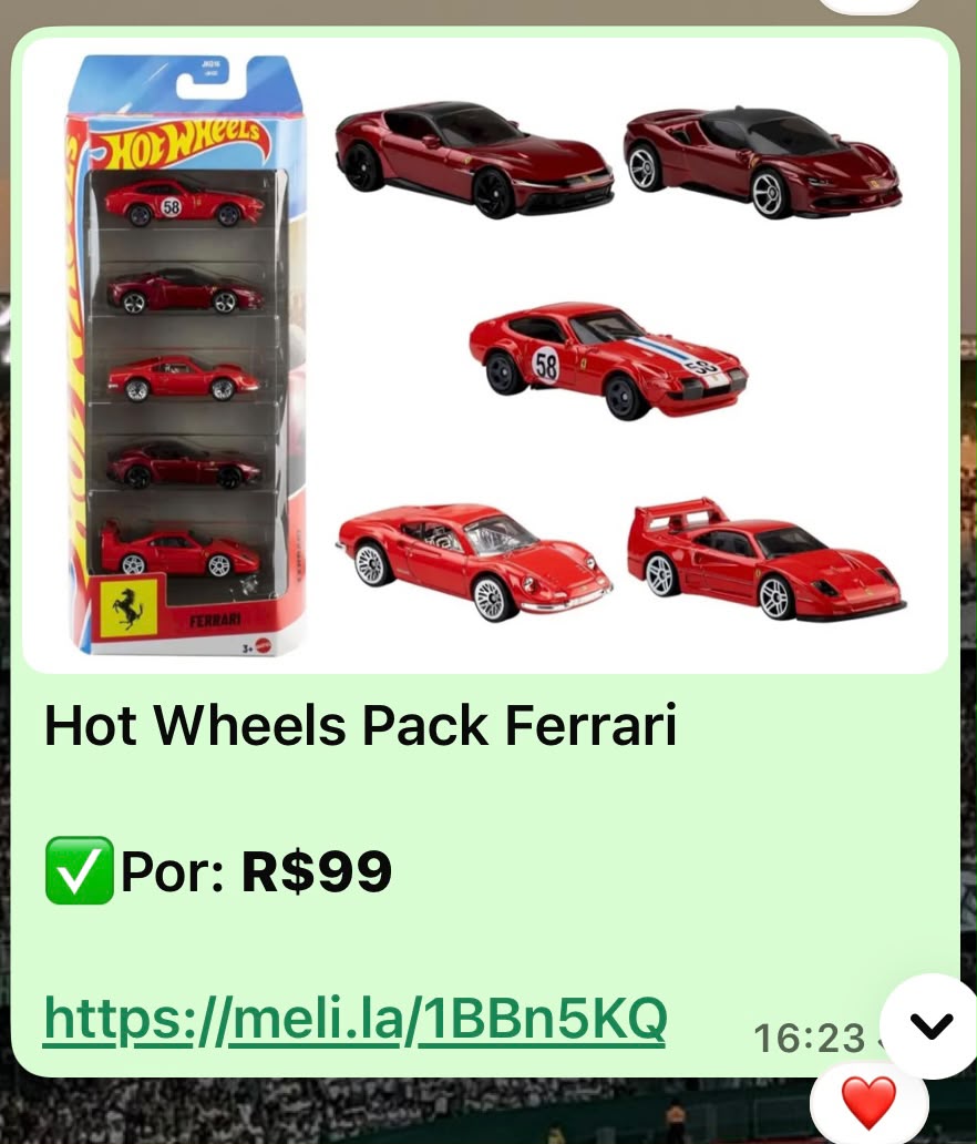 Hot Wheels Pack Ferrari com 5 miniaturas